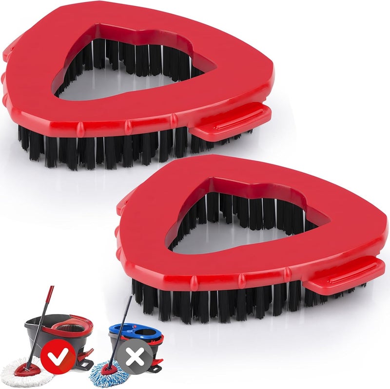 MXZONE Spin Mop Scrub Brush Head Compatible with O Cedar EasyWring 1 Tank System, Shower Floor Scrubber Mop Head Replacement, Hard Bristle Cleaning Brush for Kitchen Tile, Not Fit RinseClean, 2 Pack - Image 1